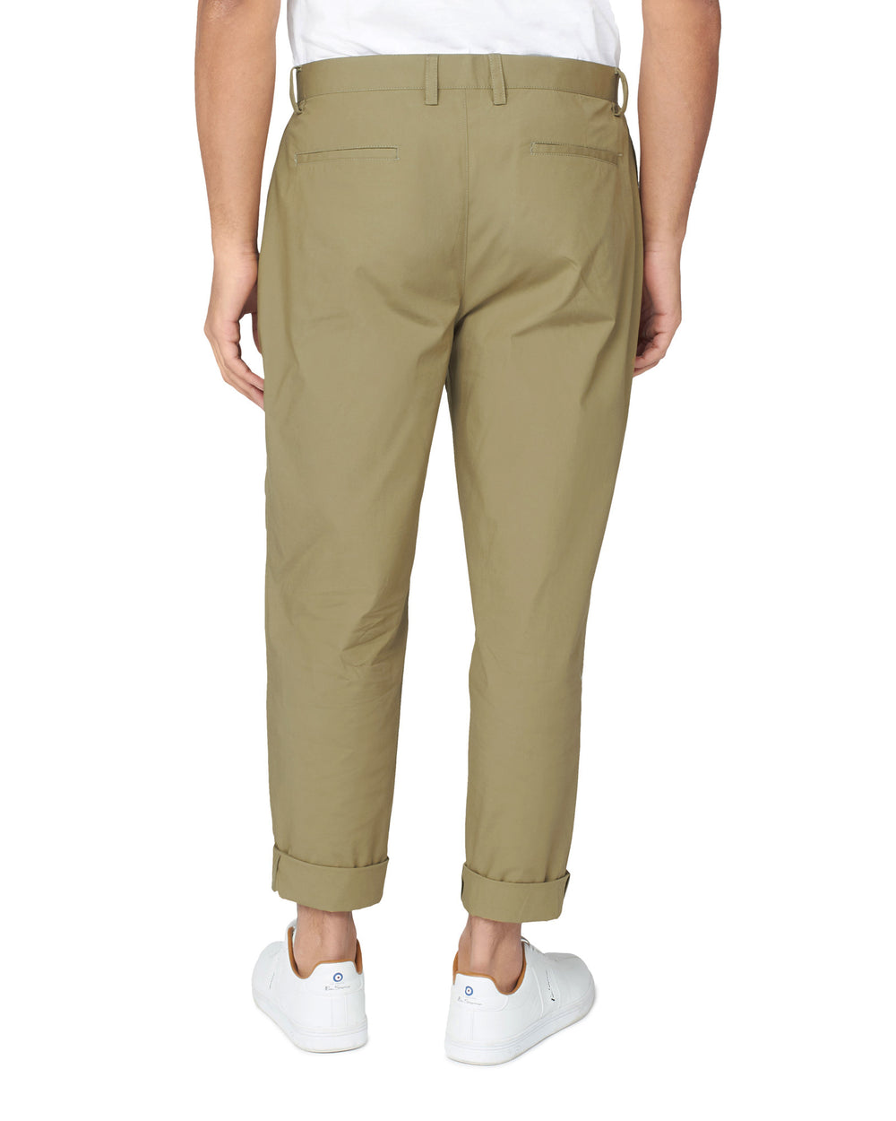 Pantalon Ben Sherman Poplin Relaxed-Taper Pleated Vert Olive | RWD-69342523